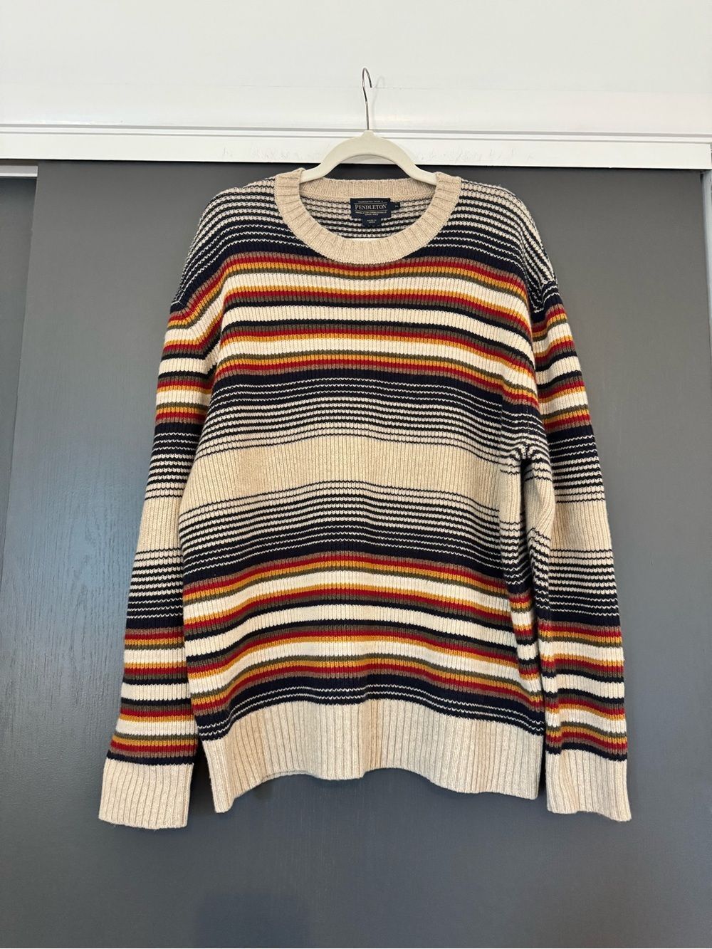 Men’s Pendleton Merino Crew Striped Sweater sz XL